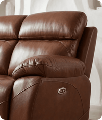 Milano Genuine Leather Tan Electric Power Recliner 2 Seater