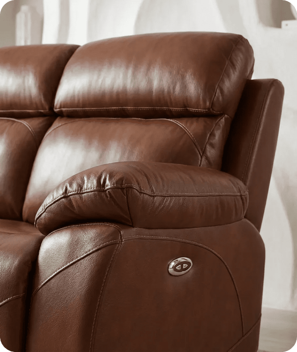 Milano Genuine Leather Tan Electric Power Recliner 2 Seater