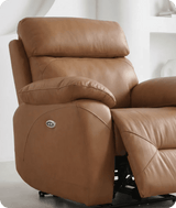 Milano Genuine Leather Caramel Electric Power Recliner Armchair