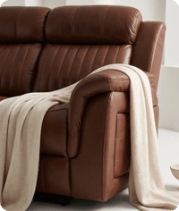 Martini Genuine Leather Tan Electric Power Recliner 2 Seater Sofa