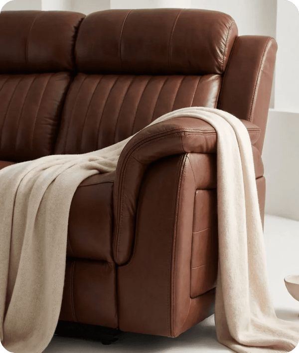 Martini Genuine Leather Tan Electric Power Recliner 2 Seater Sofa