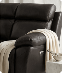 Milano Genuine Leather Grey Electric Power Recliner 2 Seater Sofa