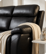 Milano Genuine Leather Black Electric Power Recliner 2 Seater Sofa