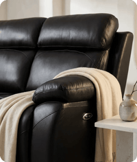 Milano Genuine Leather Black Electric Power Recliner 2 Seater Sofa