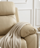 Milano Cream Leather Power Recliner Armchair
