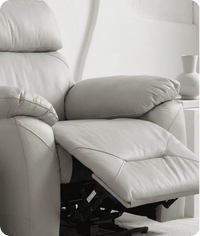 Milano Genuine Leather Light Grey Electric Power Recliner Armchair