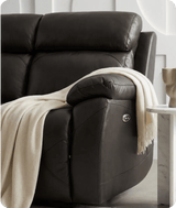 Milano Genuine Leather  Grey Electric Power Recliner 3 Seater Sofa