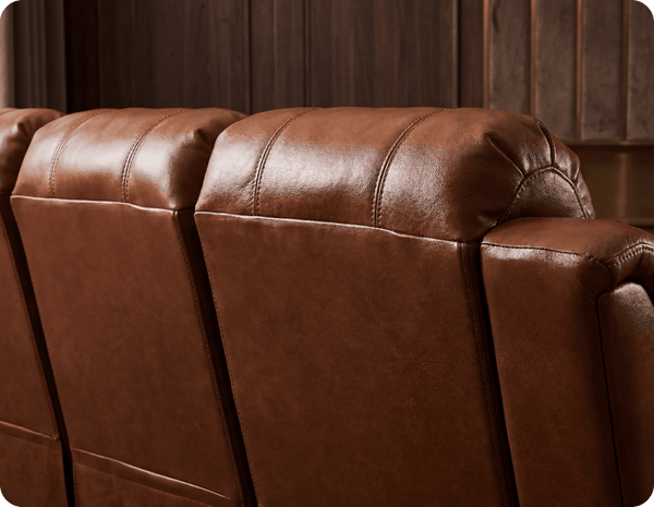 York Tan Leather 3 Seater Manual Recliner Sofa