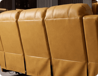 York Mustard Leather Manual Recliner 3 Seater Sofa