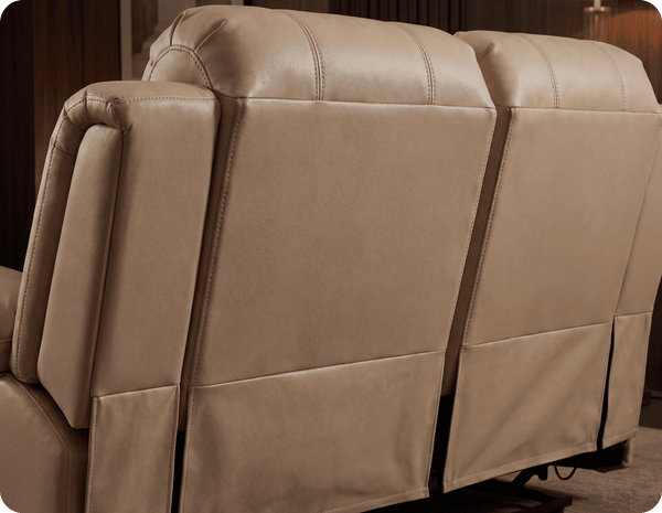 York Cream Leather 2 Seater Manual Recliner Sofa