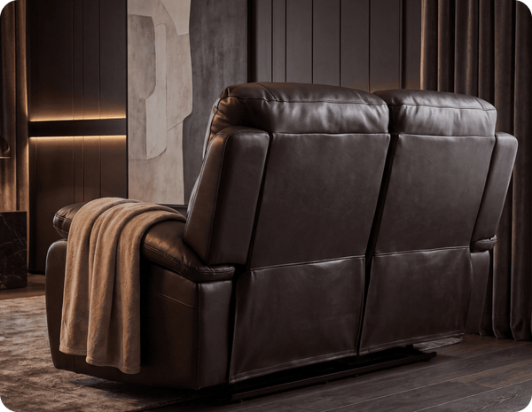 Serano Brown Leather Manual Recliner 2 Seater Sofa