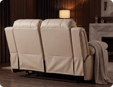 York Cream Leather Electric Recliner 2 Seater Sofa