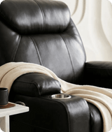 Cinemax Black Electric Leather Recliner Armchair With Two Cup Holders