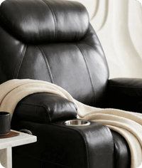 Cinemax Black Electric Leather Recliner Armchair With Two Cup Holders