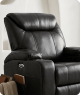 Cinemax Black Electric Leather Recliner Armchair With Two Cup Holders