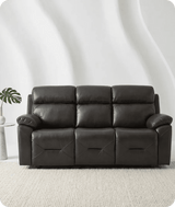 Milano Genuine Leather  Grey Electric Power Recliner 3 Seater Sofa