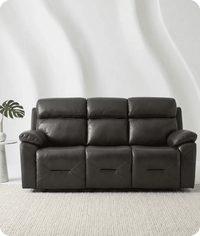 Milano Genuine Leather  Grey Electric Power Recliner 3 Seater Sofa