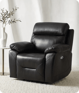 Milano Black Leather Electric Recliner Armchair
