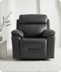 Milano Grey Leather Power Recliner Armchair