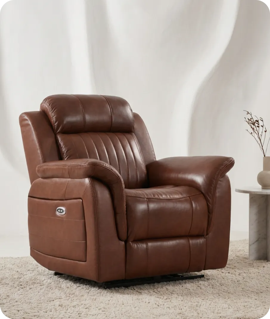 Martini Tan Leather Electric Recliner Armchair