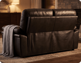 Florence Black Leather 2 Seater Sofa