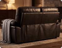 Florence Black Leather 2 Seater Sofa
