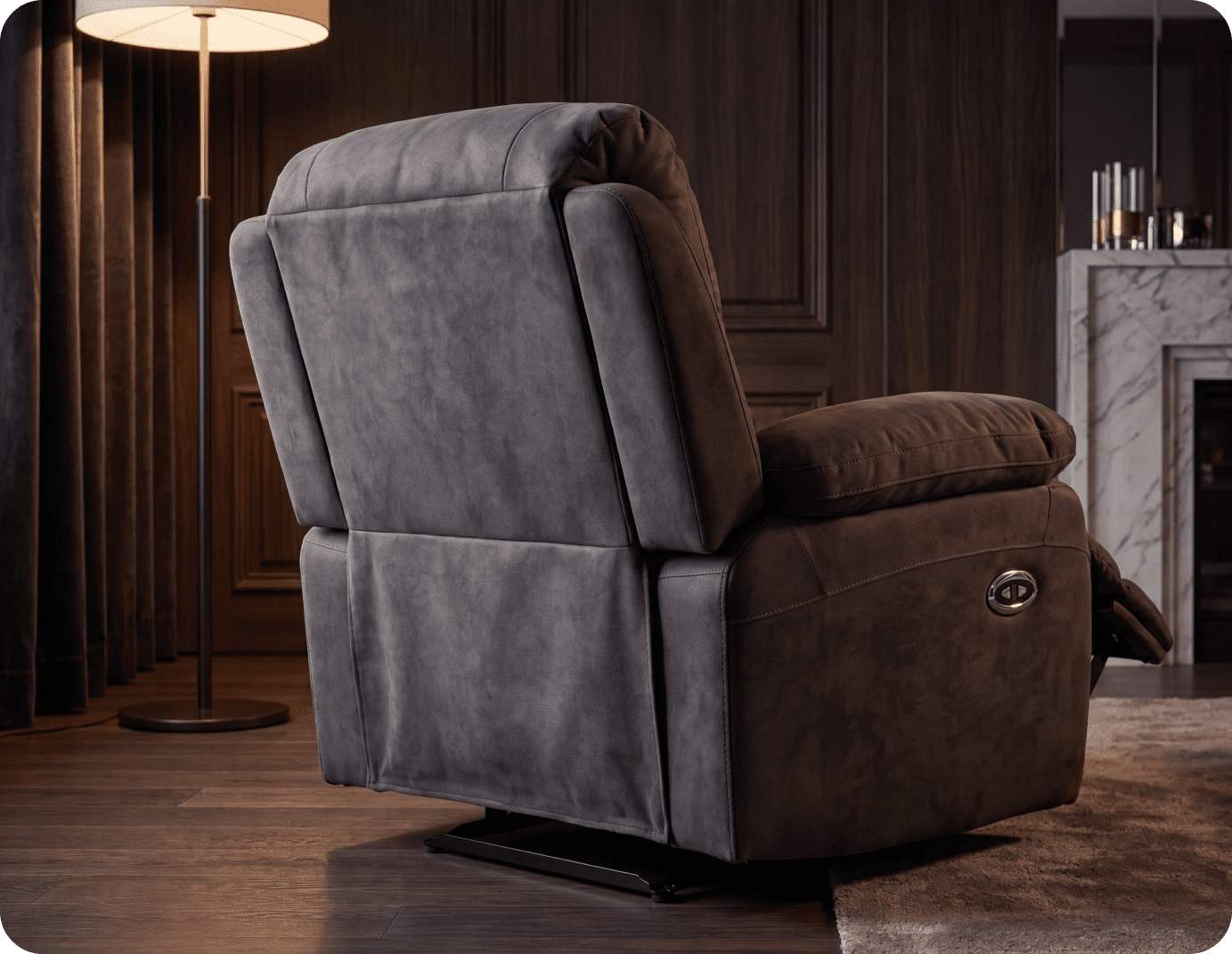 Serano Grey Fabric Electric Armchair