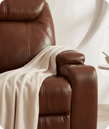 Cinemax Tan Electric Leather Recliner Armchair With Two Cup Holders