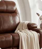 Cinemax Tan Electric Leather 3 Seater Recliner Sofa With Two Cup Holders
