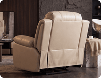 York Cream Leather Electric Recliner Chair