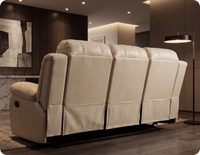 York Cream Leather 3 Seater Manual Recliner Sofa