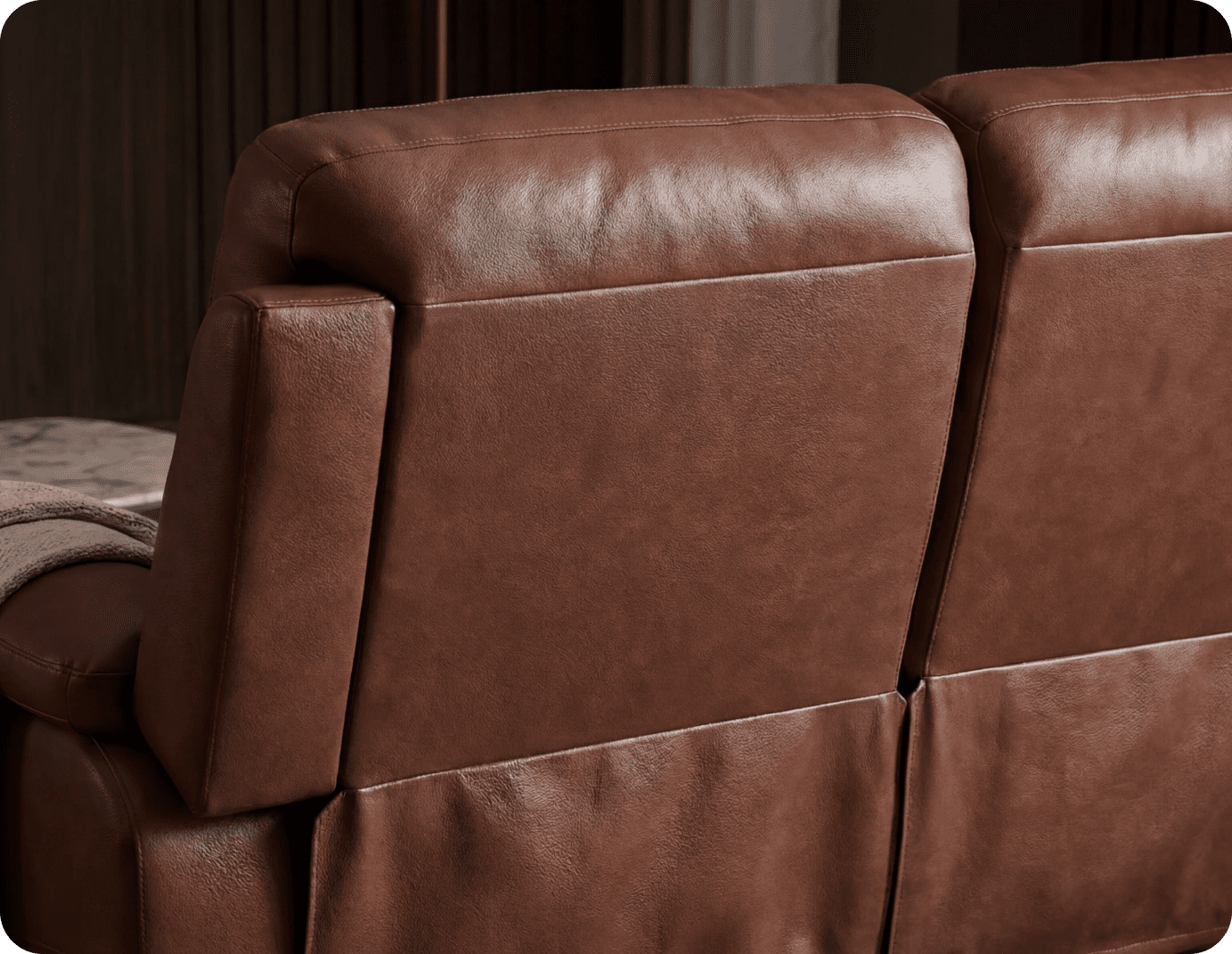 Torino Genuine Leather Tan  Electric Power Recliner 2 Seater Sofa