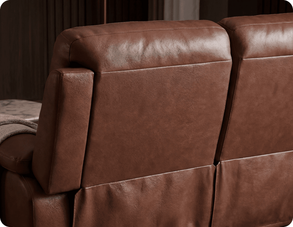 Torino Genuine Leather Tan  Electric Power Recliner 2 Seater Sofa