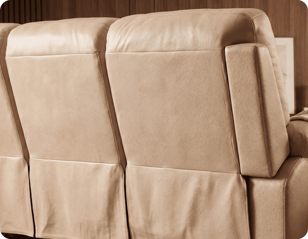 Torino Genuine Leather Cream Electric Power Recliner 3 Seater Sofa