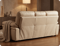 Florence Cream Leather 3 Seater Sofa