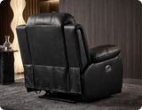 York Black Leather Electric Recliner Armchair