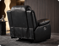 York Black Leather Electric Recliner Armchair