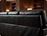 Dalmore Genuine Leather Black 3 Seater Sofa