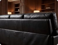 Dalmore Genuine Leather Black 3 Seater Sofa