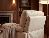 Dalmore Genuine Leather Cream Armchair