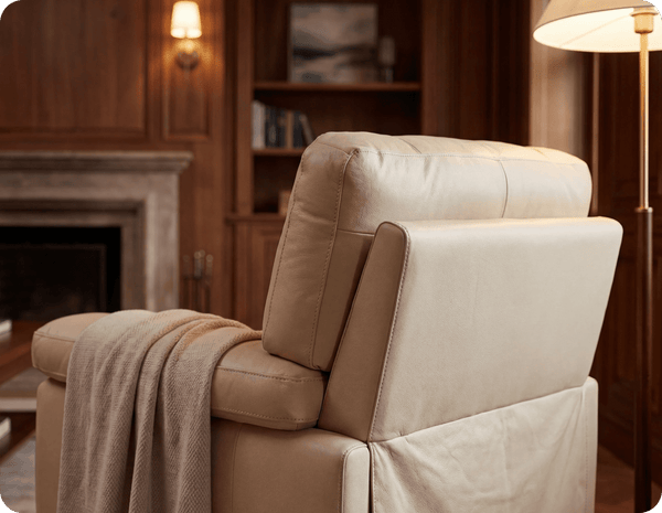 Dalmore Genuine Leather Cream Armchair