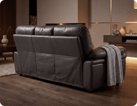 Florence Grey Leather 3 Seater Sofa