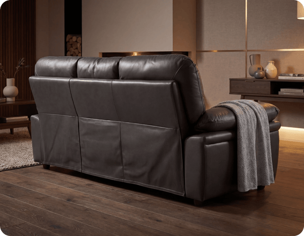 Florence Grey Leather 3 Seater Sofa