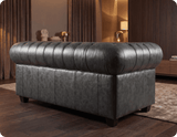 Chesterfield Grey Leather Antique 2 Seater Sofa