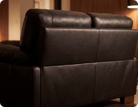 Dalmore Genuine Leather Black 2 Seater Sofa