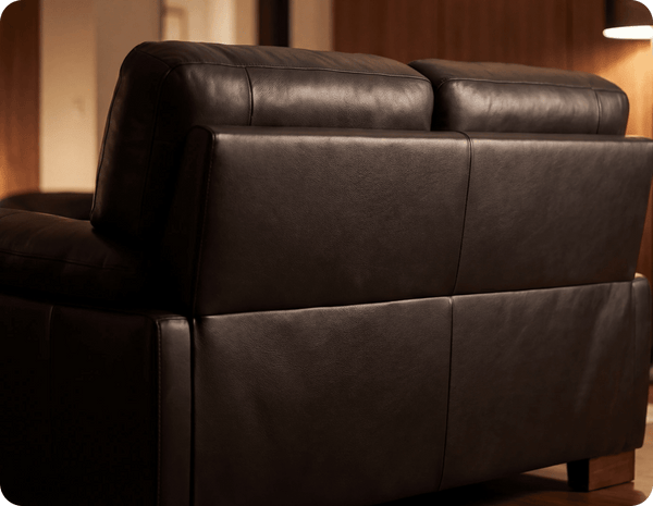 Dalmore Genuine Leather Black 2 Seater Sofa