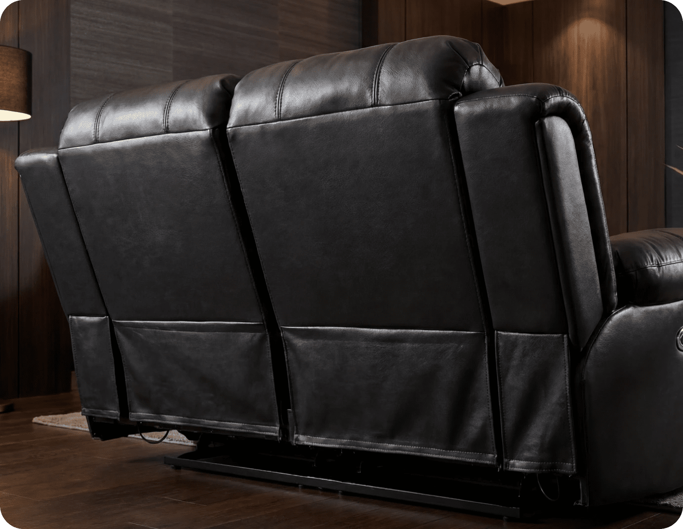 York Black Leather Electric Recliner 2 Seater Sofa