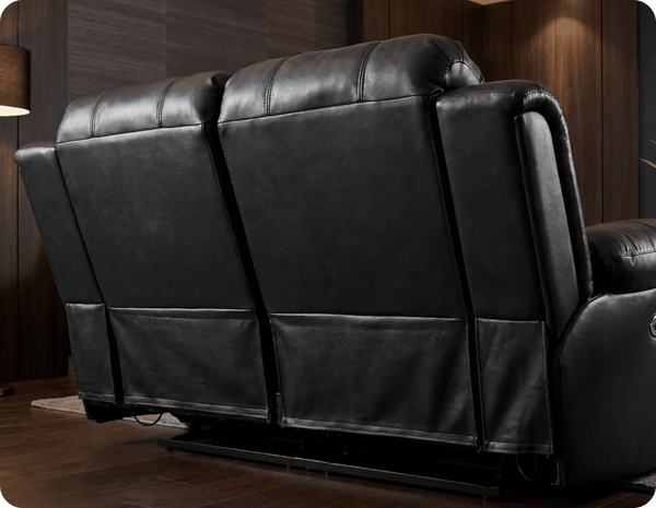 York Black Leather Electric Recliner 2 Seater Sofa