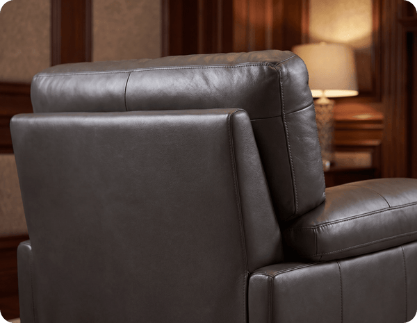 Dalmore Genuine Leather Grey Armchair