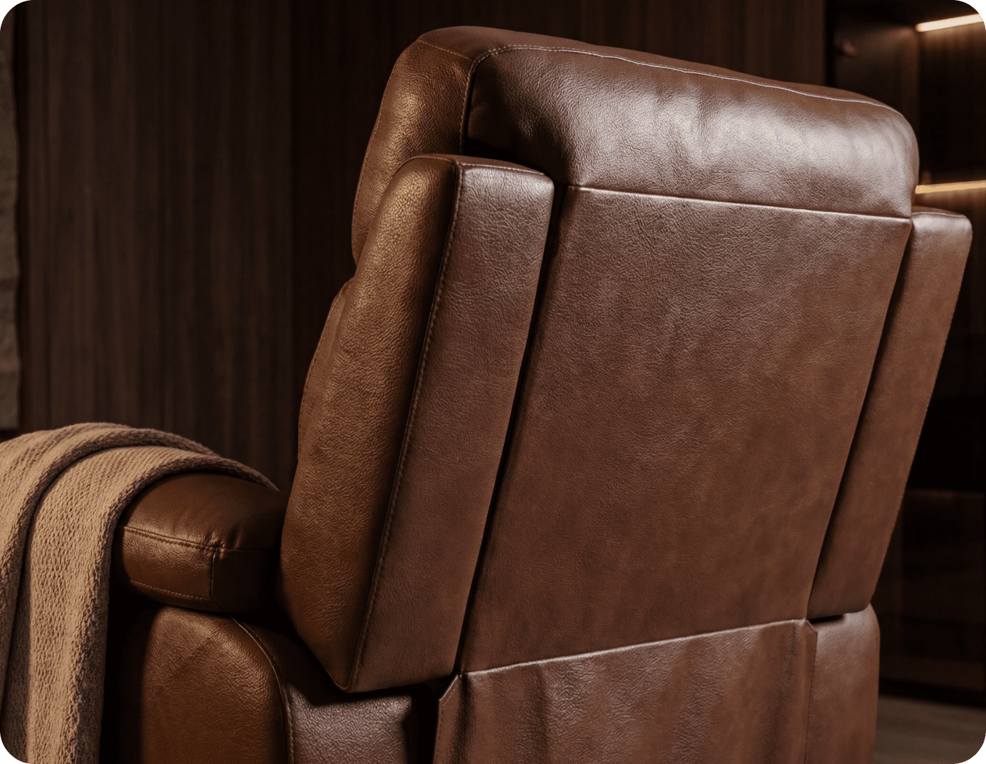 Torino Genuine Leather Tan Electric Power Recliner Armchair